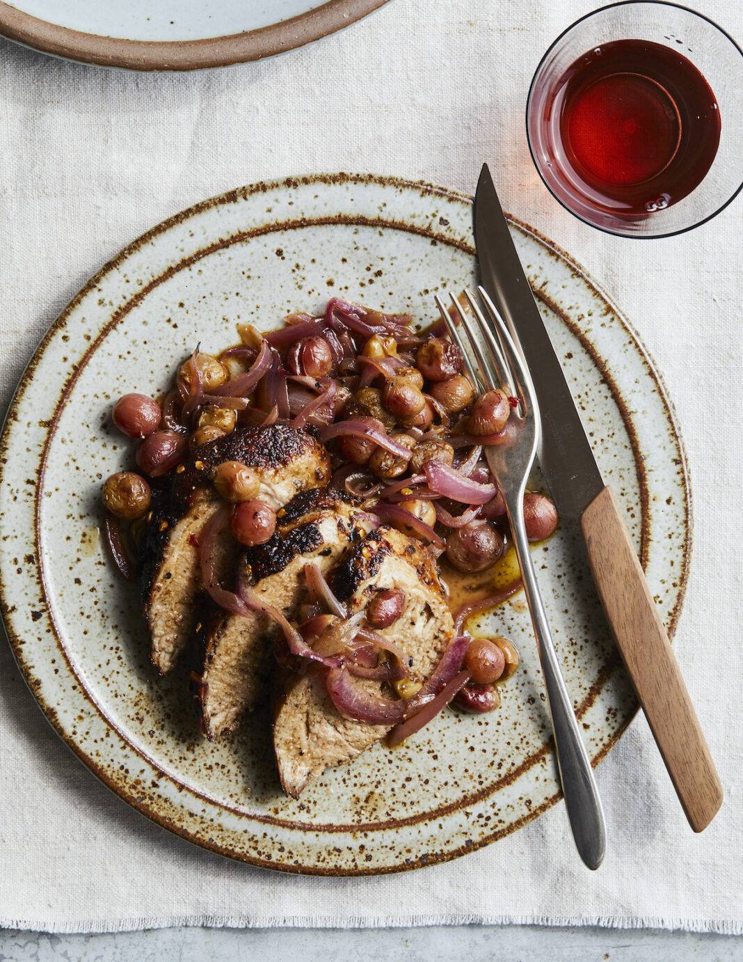 Pork Loin with Onion and Grape